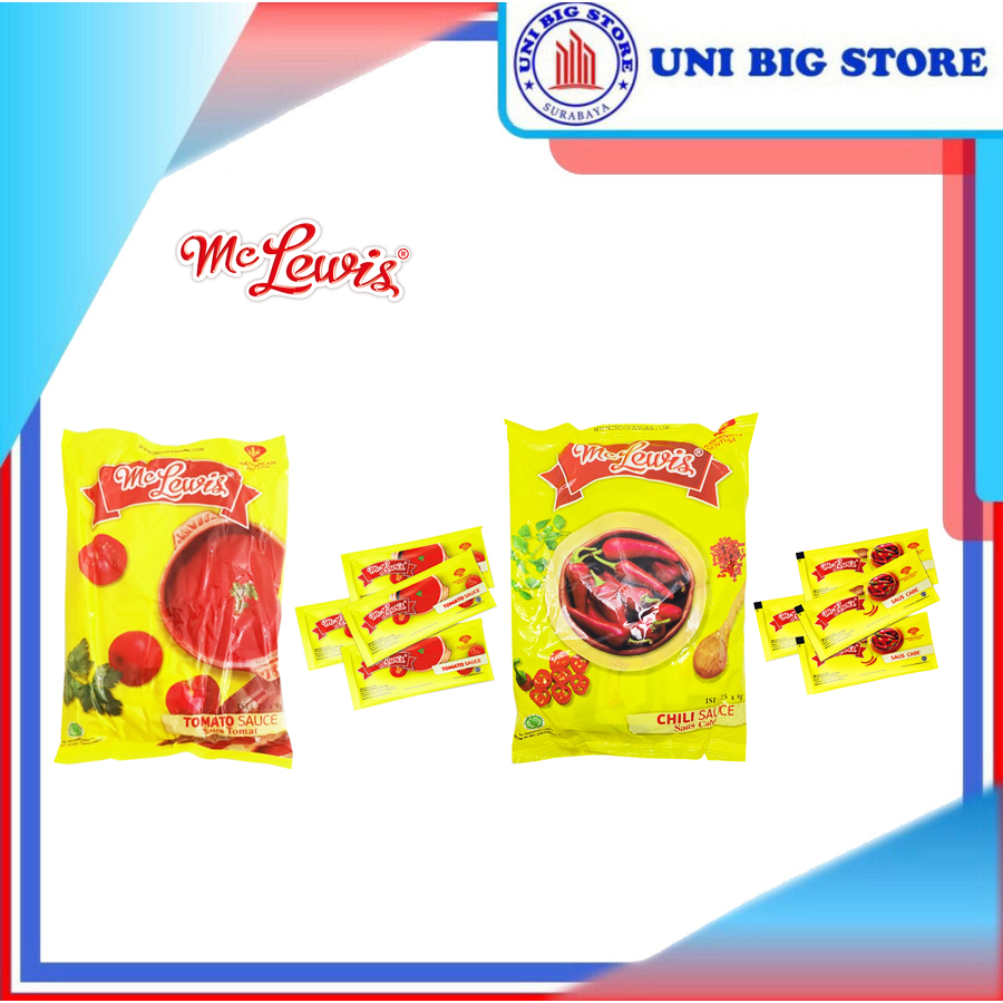 

Mc Lewis Saus Sambal Chili Tomat Tomato Sauce Sachets 25 x 9 gr