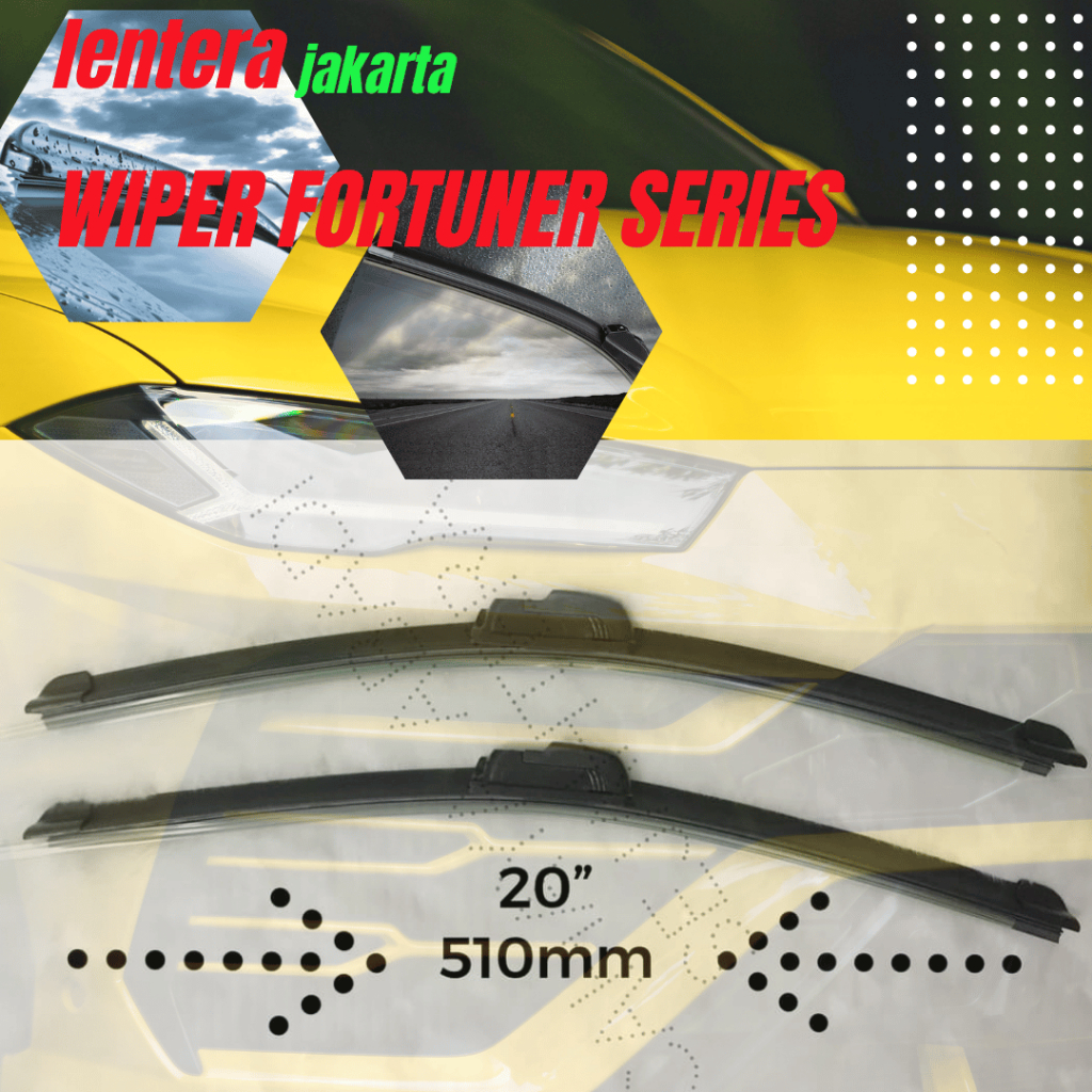 wiper blade Wiper Frameless Full Karet Toyota Fortuner 2008-2010 uk. 20"-20"
