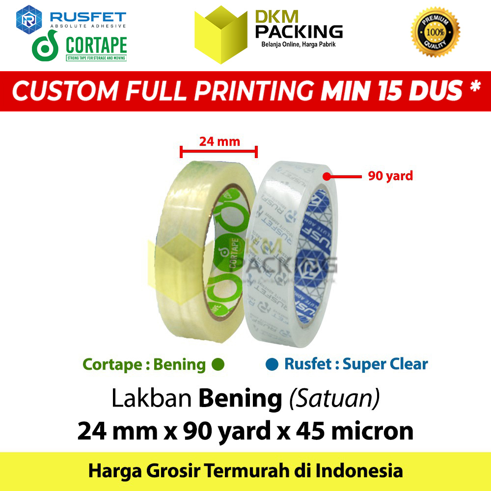 

Lakban Bening 1inch 24mm x 90yard Plakban Isolasi Selotip Solatip OPP Tape TERMURAH /SATUAN