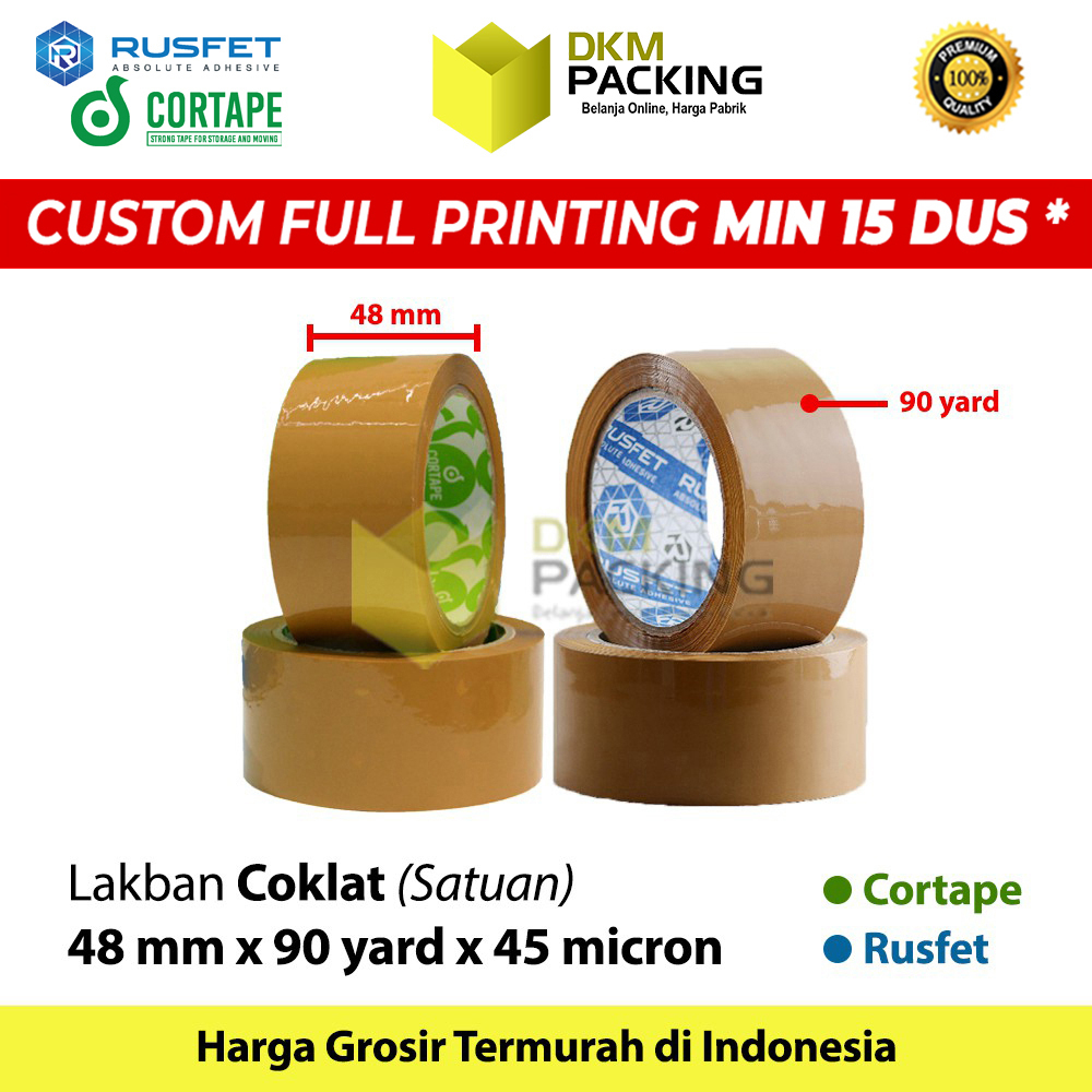 

Lakban Coklat 2inch 48mm x 90yard Plakban Isolasi Selotip Solatip OPP Tape TERMURAH /SATUAN