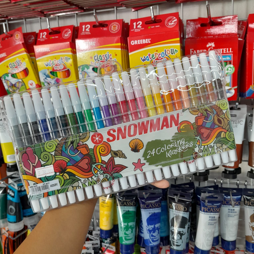 Spidol Snowman isi 24 warna / Snowman Coloring Markers 24 color