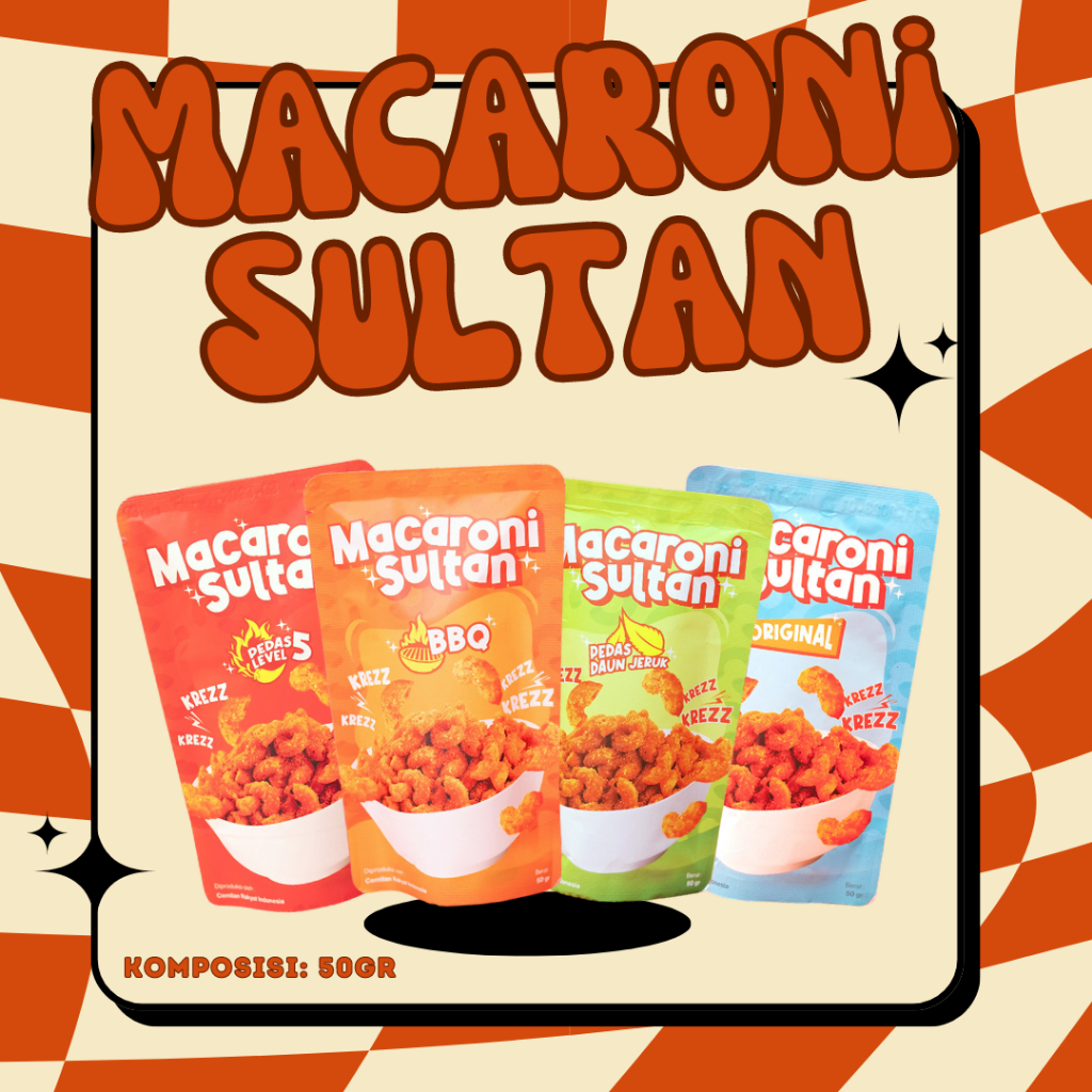 

Cemilan kekinian - Macaroni Sultan (50gr)