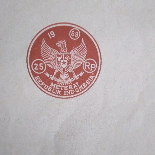 

kertas segel tahun 1969 original