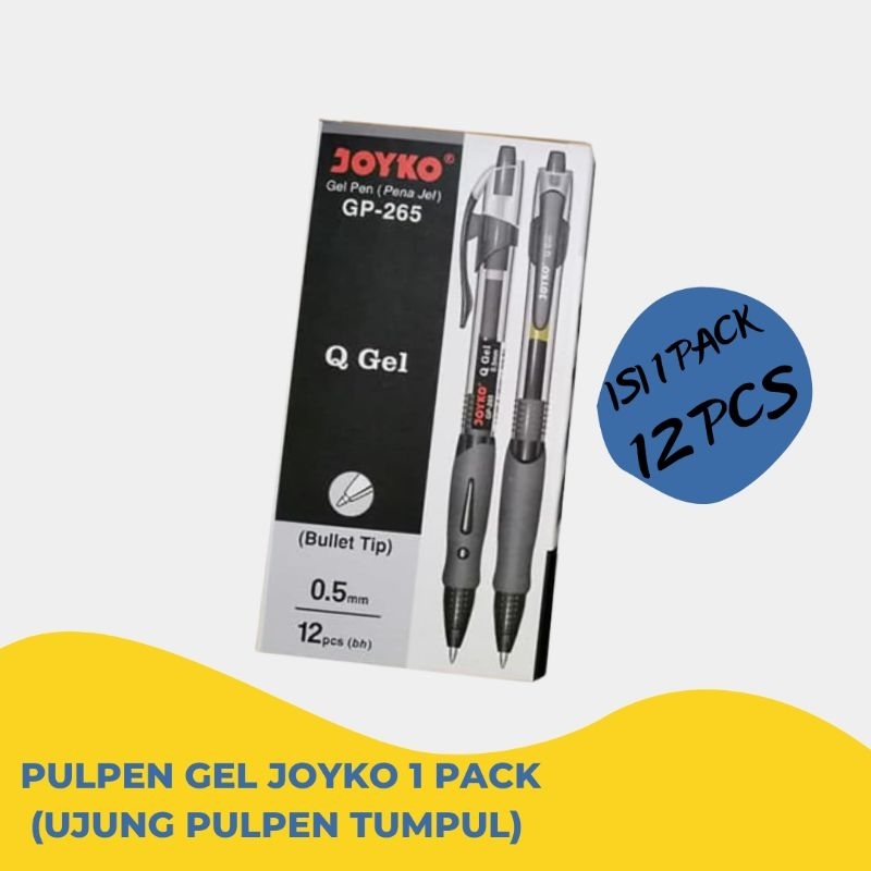 

1 PAK / 12 PCS PULPEN GEL JOYKO (ujung pulpen tumpul) COD✅