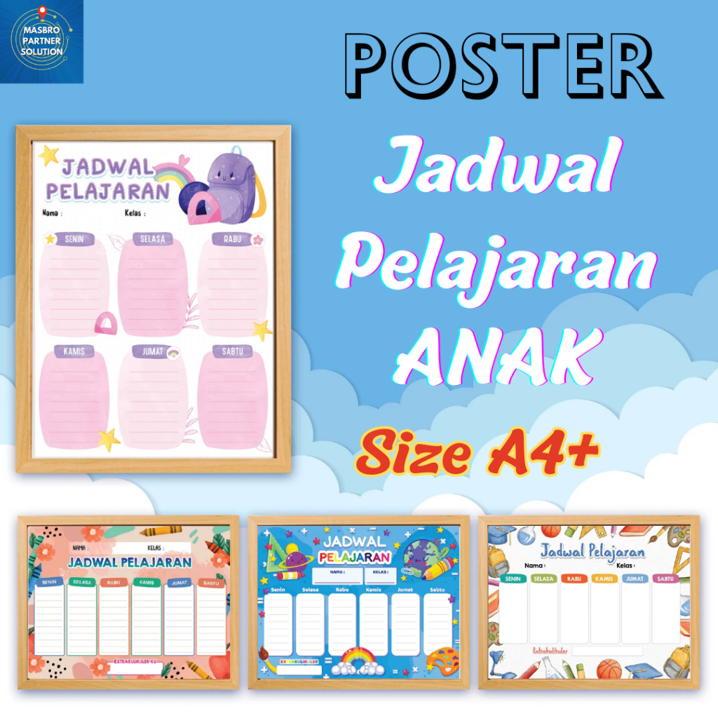 

Daftar Pelajaran Anak Poster A4 Wipe and Clean Free Spidol