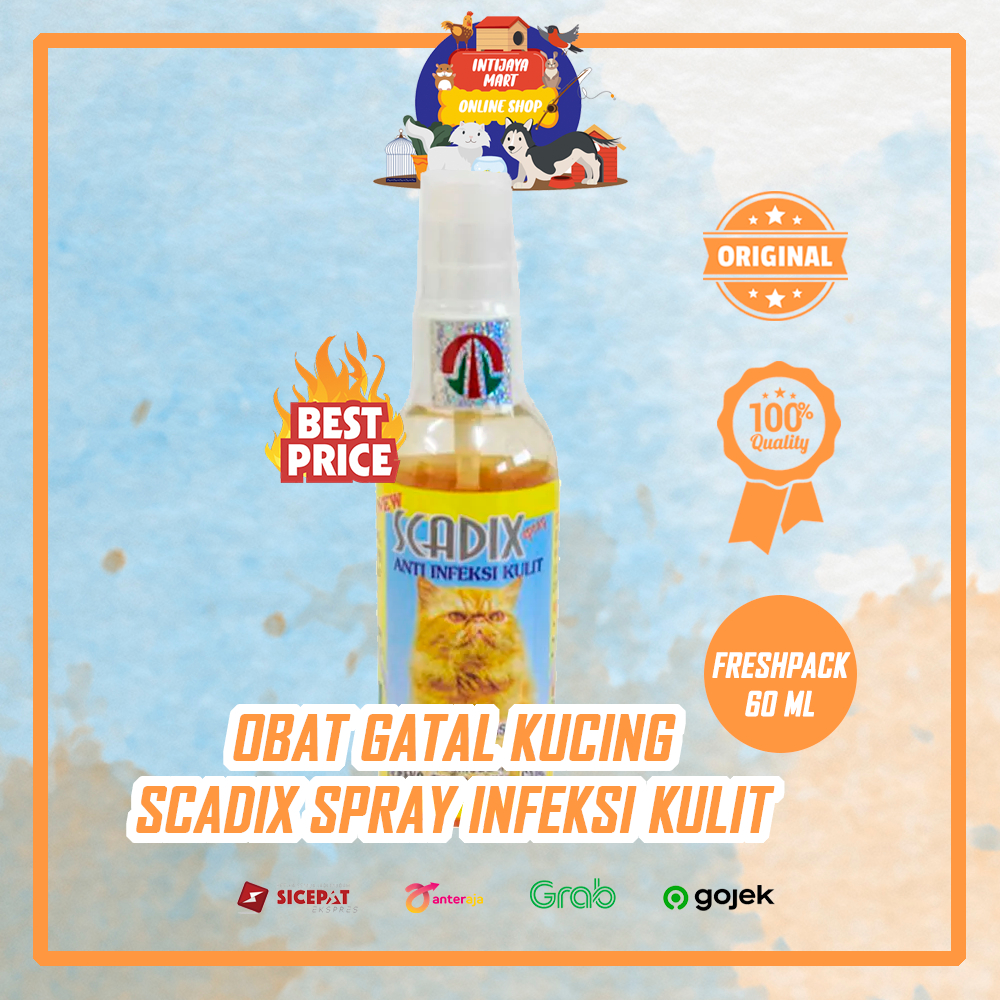 Obat Gatal Infeksi Kulit Kucing Semprot Spray | Scadix Cat 60ml | Gatal Ampuh Murah