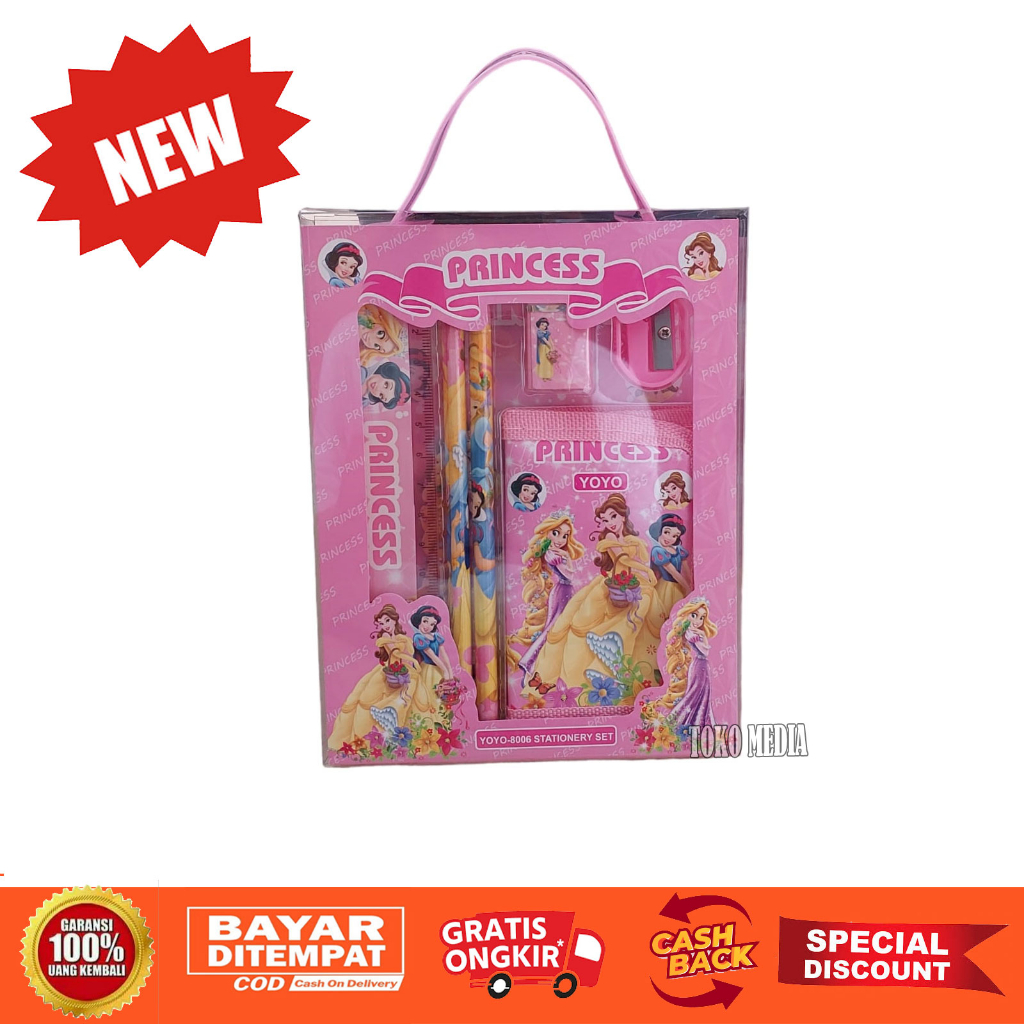 

Murah Paket Alat Tulis Anak Study Set Motif Putri Princes