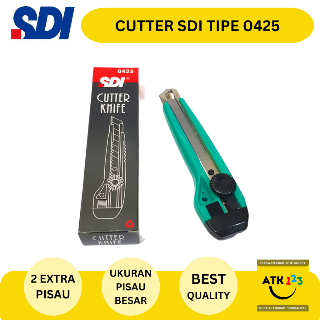 

Cutter / Pemotong Kertas / Pisau Cutter Merk SDI No. 0425