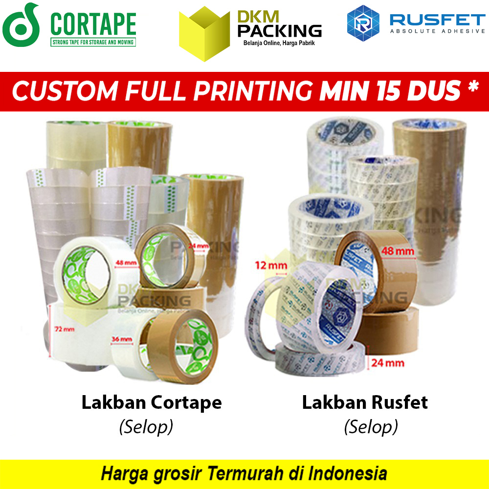 

Lakban Isolasi Solatip Tape OPP RUSFET CORTAPE VARIAN TERMURAH / SELOP