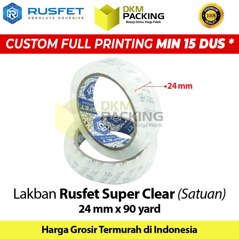 

Lakban 24mm x 90yard RUSFET Plakban Isolasi OPP Tape TERMURAH /SATUAN