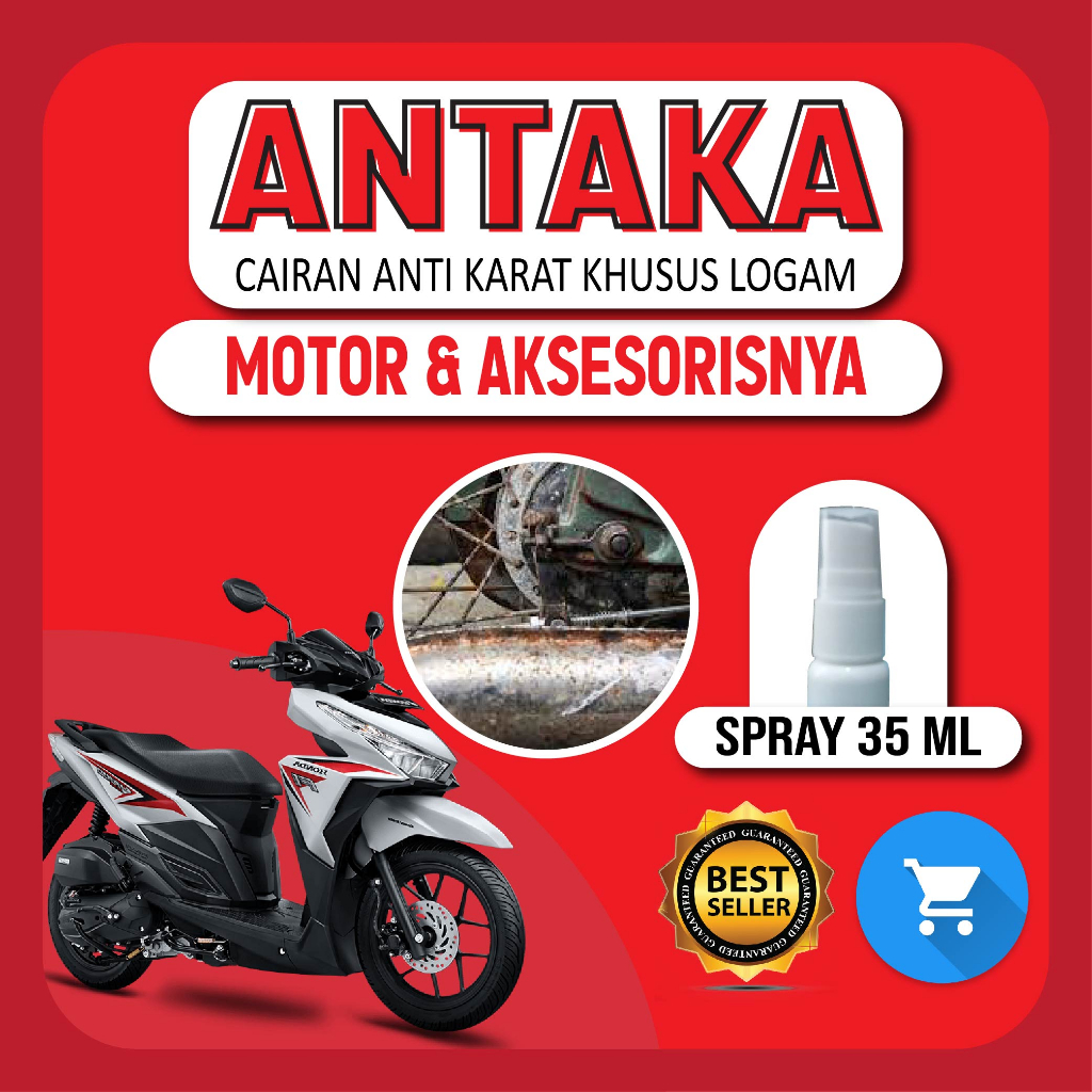 Cairan Spray ANTAKA Anti Karat Khusus Logam MOTOR & AKSESORIS 35 ML  Semprotan Tangki Mesin Rantai I