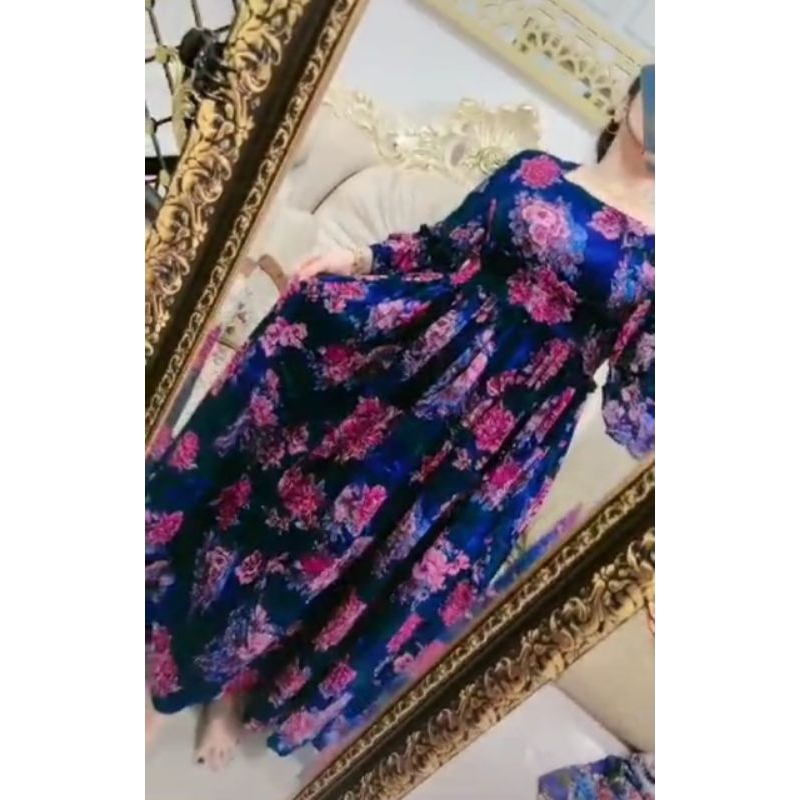 Daster dress Luna bunga mawar