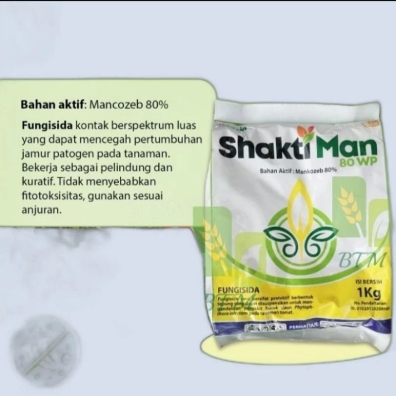 Fungisida ShaktiMan 80wp PT.INDOIN 1kg bahan aktif : mancozeb 80%