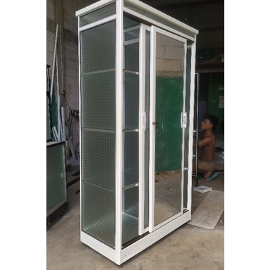 lemari baju kaca pintu sleding / lemari baju kaca pintu geser/ lemari 2 pintu sleding