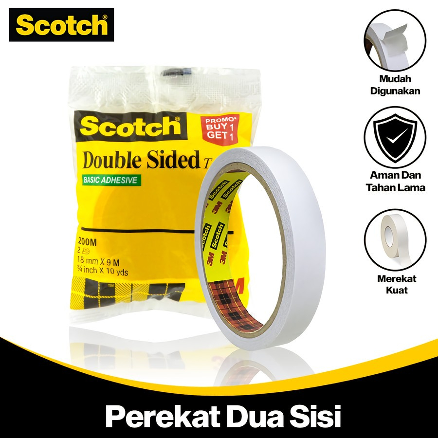 

3M Scotch Double Sided Tape 200M (18mm x 10Y)