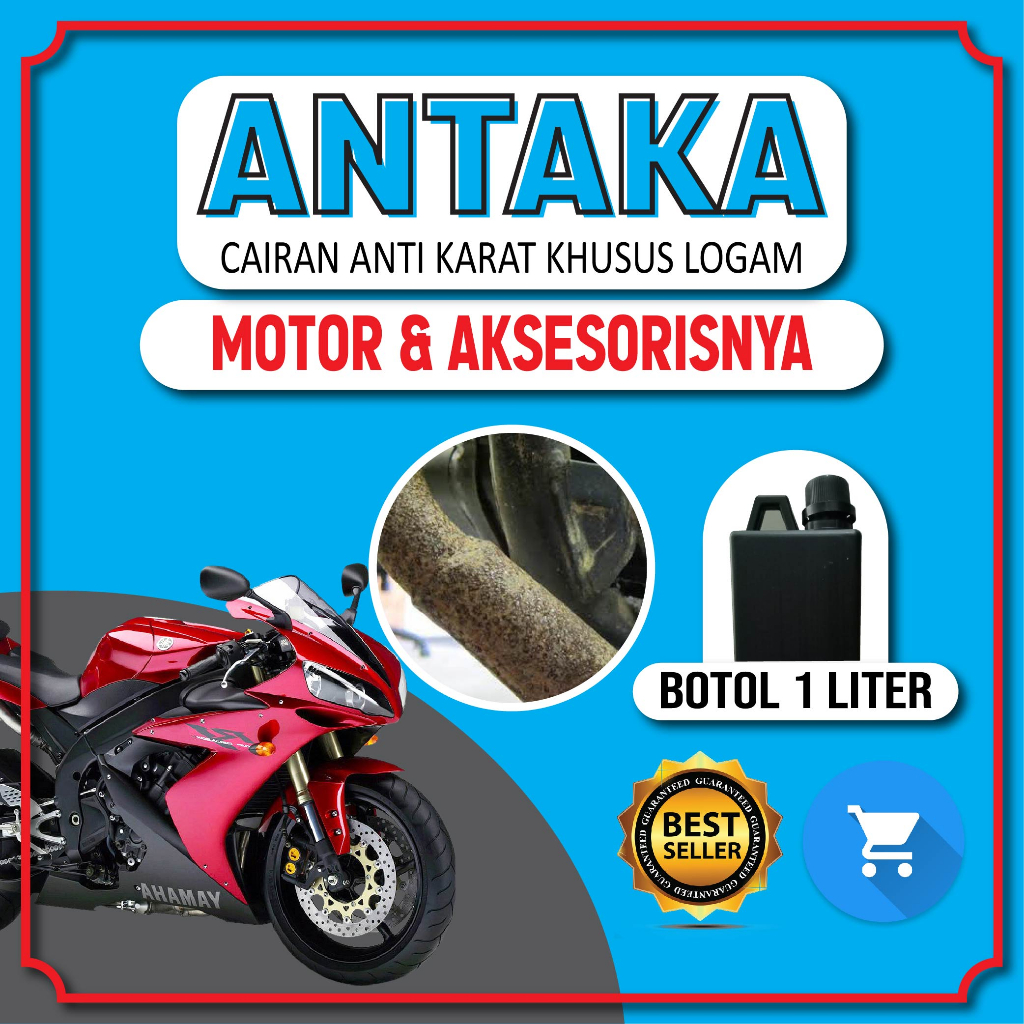 Cairan Spray ANTAKA Anti Karat Khusus Logam MOTOR & AKSESORIS 1 LITER  Semprotan Tangki Mesin Rantai