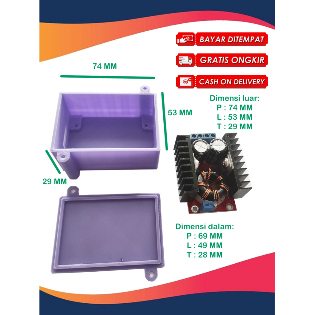 Casing Chasing Box Bok Converter DC TO DC step up DC DC Step Up 150W 200W 800W