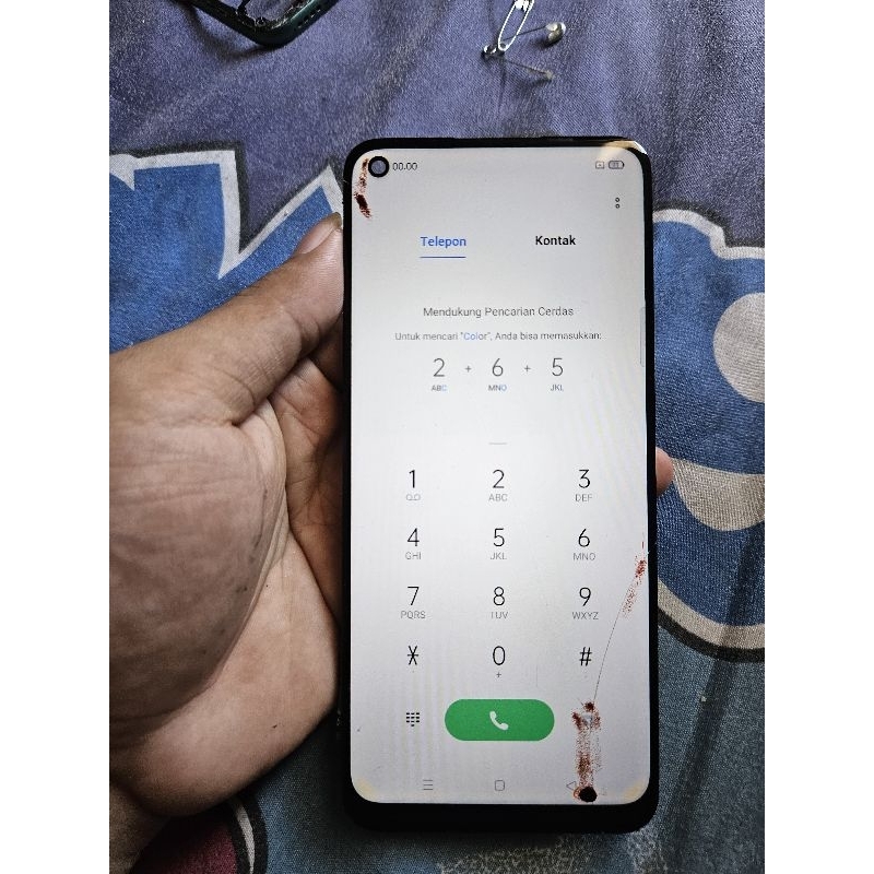 lcd ori realme 7i minus tompel retak