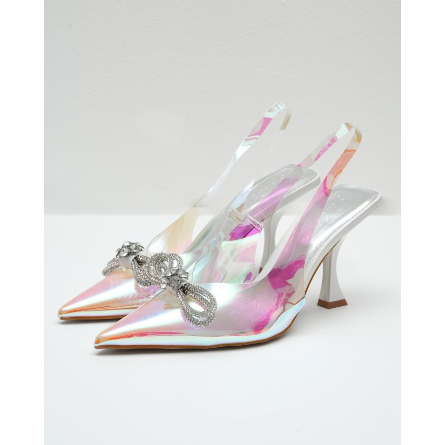 Bow Glass Heels Footwear (2 warna)
