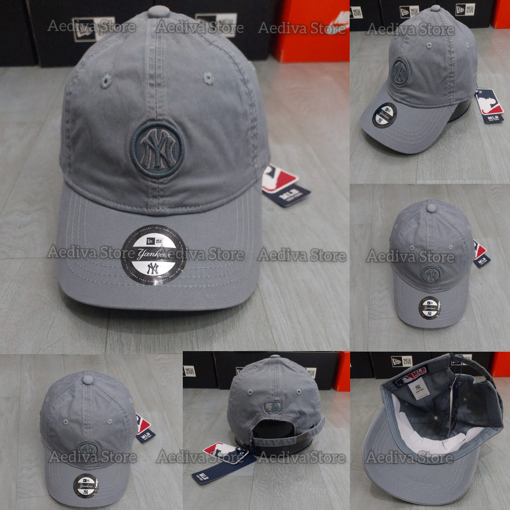Aediva store- Topi Basebal Pria Logo Bordir NY New York Kecil Bulat Import Bahan Katun Soft Denim Fu