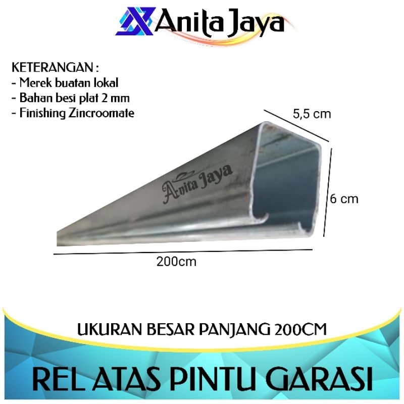 rel atas BESAR 200cm rel pintu garasi sleding dan lipat