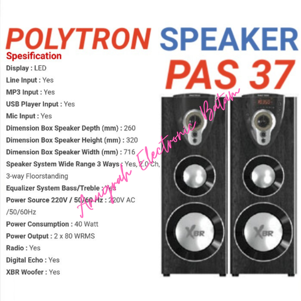 Speaker Aktif Polytron PAS37 / Active Speaker Polytron PAS 37 BATAM