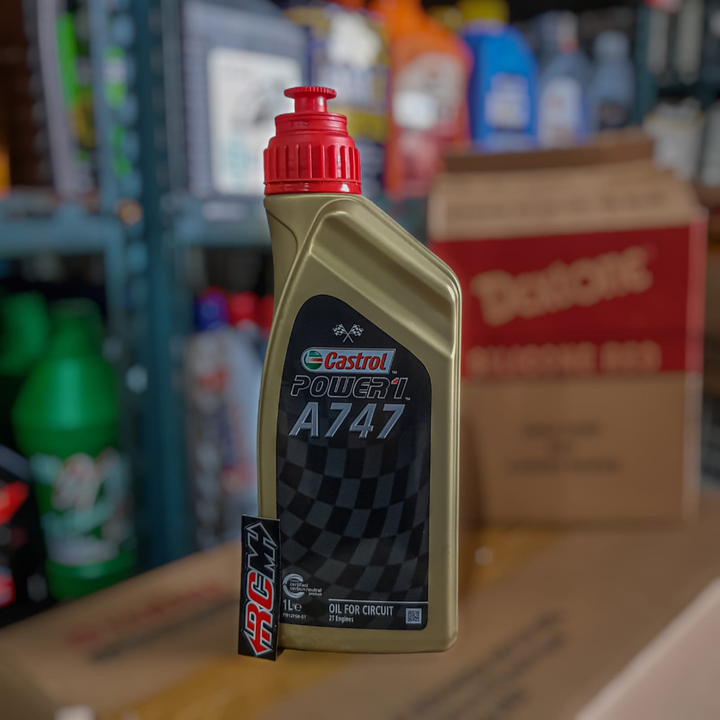 PELUMAS OIL OLI OIL SAMPING OLSAM CASTROL A747 A 747 POWER 1 RACING 2TAK 2 TAK 2T 2 T 1L 1 L LITER 1