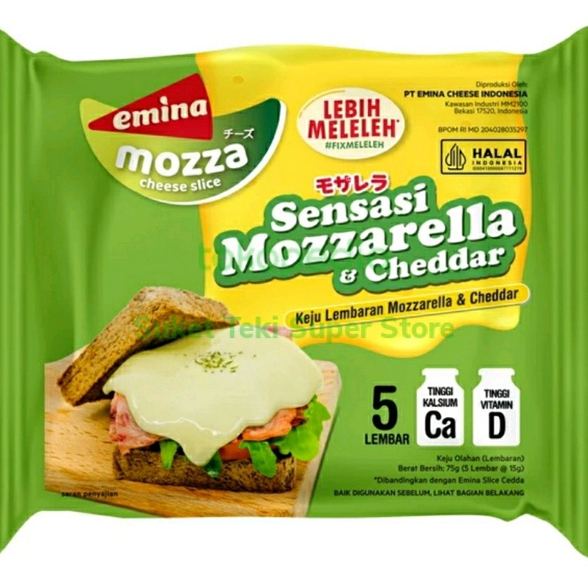 

Keju Mozzarella Slice Lembaran Emina 5 pcs 75gr
