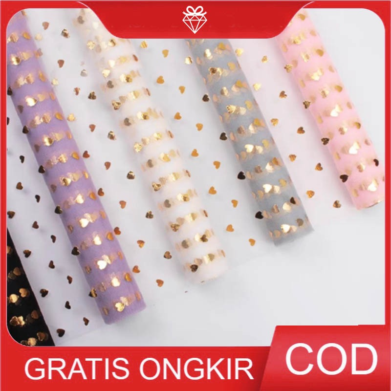 

1ROLL Kain Tile Jaring Love - Bahan kerajinan Buket Bunga Tile008