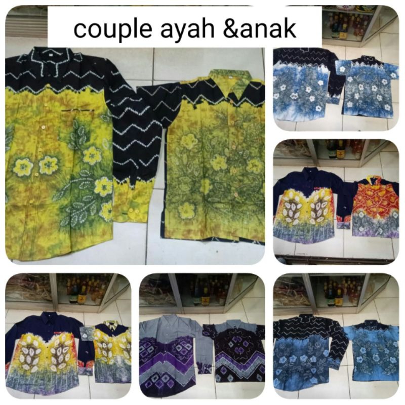 Baju sasirangan couple ayah dan anak cowok umur 8-10thn