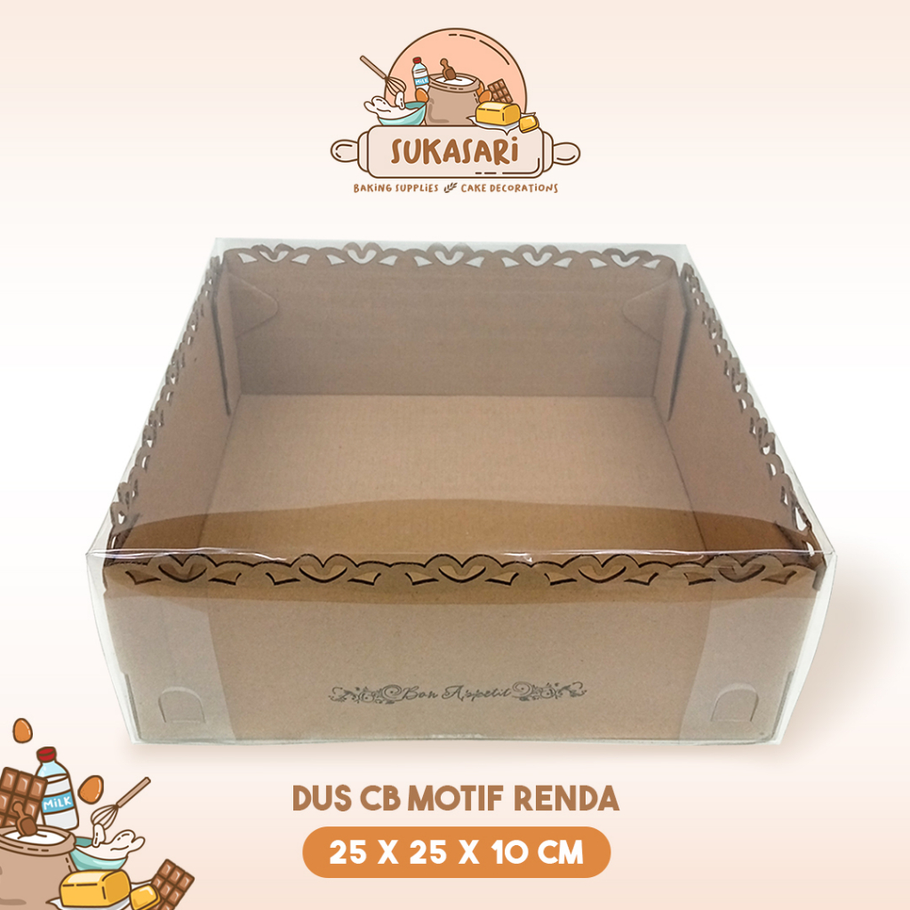 

Sukasari - Dus Corrugated Renda Mika Ukuran 20, 22, 25 / Kotak Kue Corrugated / Corrugated Tart Box / Dus CB