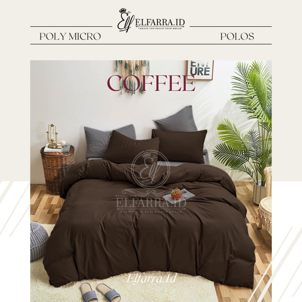 ELFARRA.ID I Set Bedcover | Sprei Aesthetic Murah Polos - Wedding Gift - Polos | Aesthetic Picnic Al