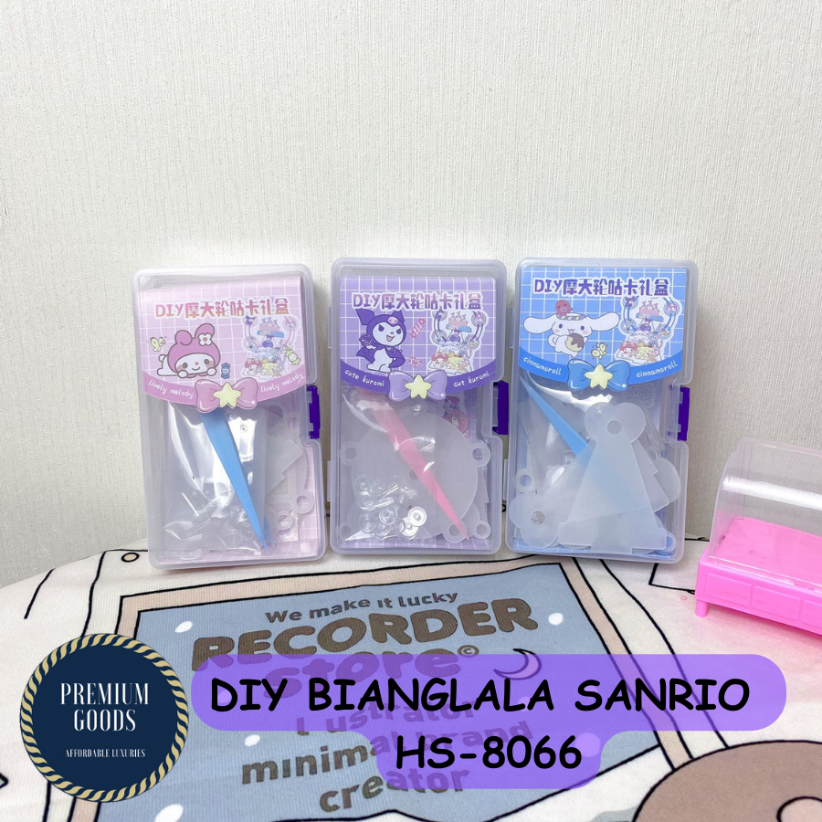 PAKET MINI HARDBOX STICKER HS-8066 DIY BIANGLALA SANRIO / ISI STIKER PINSET GANTUNGAN AKRILIK / MAIA