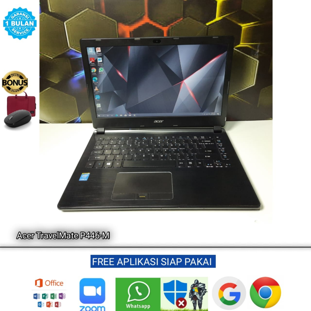 Laptop Acer TravelMate P446-M Core i5 Gen 5 Ram 8GB SSD 128GB Windows 10