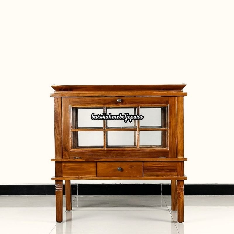 Nakas / meja teh / meja teh persegi kotak / set meja teh & nampan jati