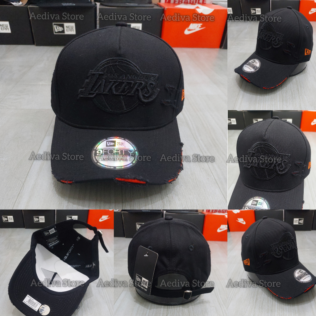 Aediva store- Topi Baseball Pria Import Reped Sobek Logo Bordir LAKERS Bahan Katun Full Tag MLB Topi