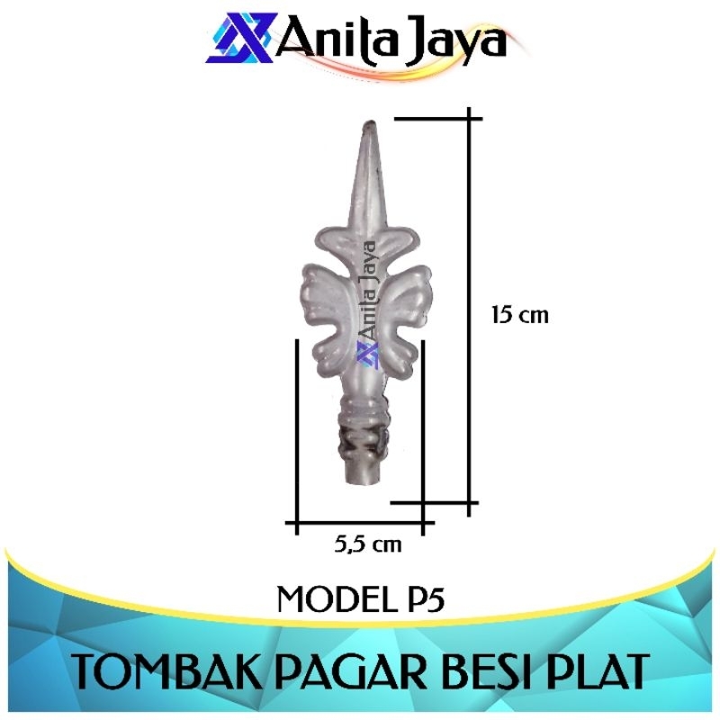 tombak P5 besi plat ornamen pagar besi tempa