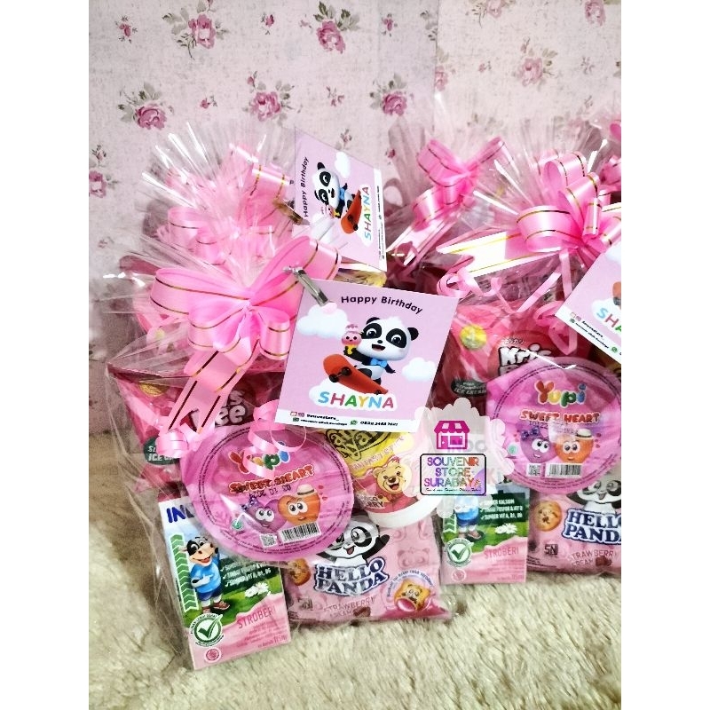 

Paket Serba Pink || Snack Ultah Tema Pink || Paket Nyam nyam || Parcel Ultah Murah || Parcel Anak || Snack Ultah
