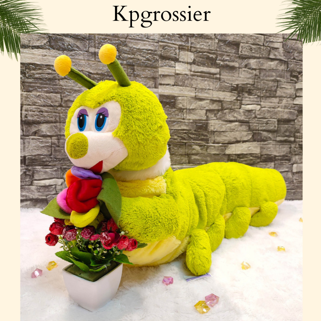 Boneka Ulat Bulu Jumbo Panjang Cartepilar Jumbo 87cm