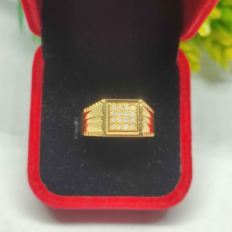 cincin pria ikat perak silver full berlian eropa asli