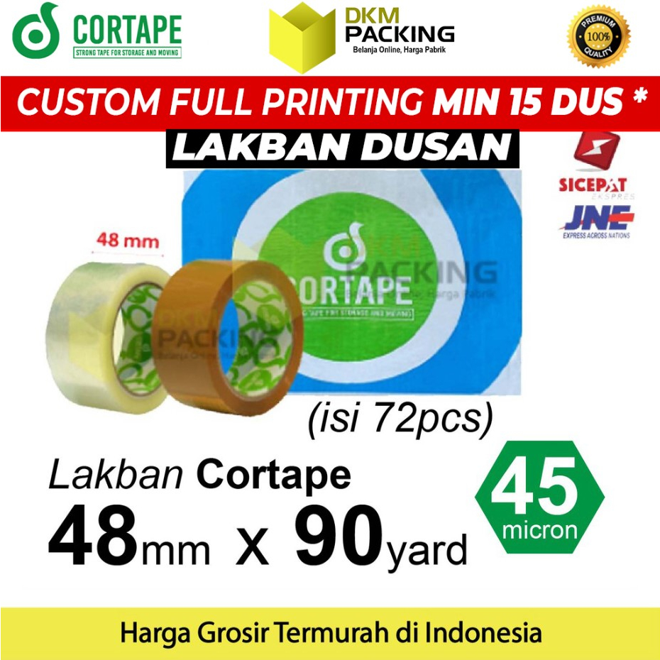 

Lakban 48mm x 90yard CORTAPE Plakban Isolasi OPP TAPE Lakban PREMIUM TERMURAH KARGO /DUS