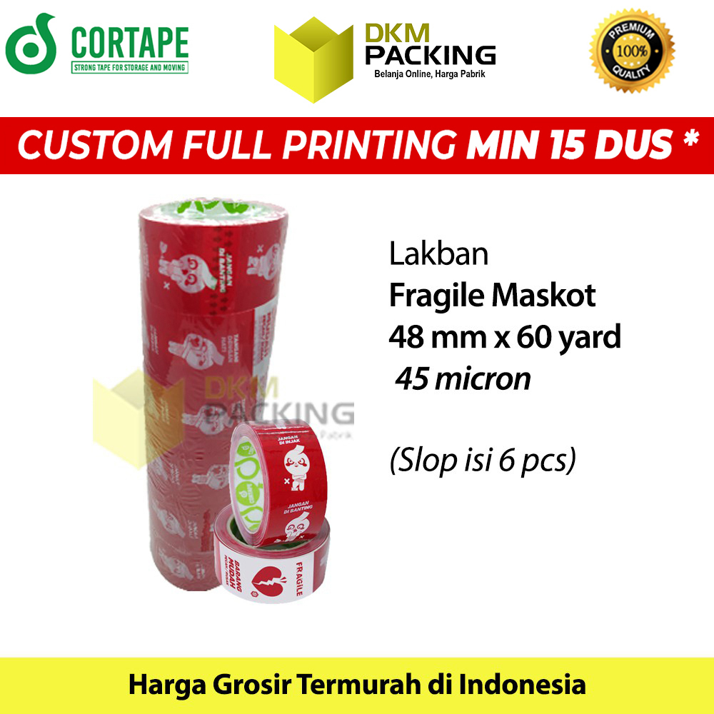 

Lakban FRAGILE Mascot 48mm JANGAN DIBANTING HANDLE WITH CARE Plakban Isolasi TERMURAH / SELOP