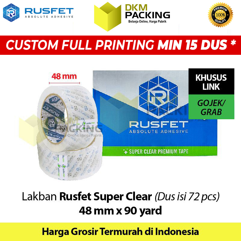 

Lakban 48mm x 90yard RUSFET Plakban Isolasi OPP Tape PREMIUM OJOL /DUS