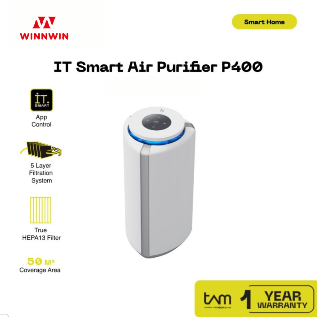 IT Smart Air Purifier P400 - HEPA 13, Ionizer & Active Carbon