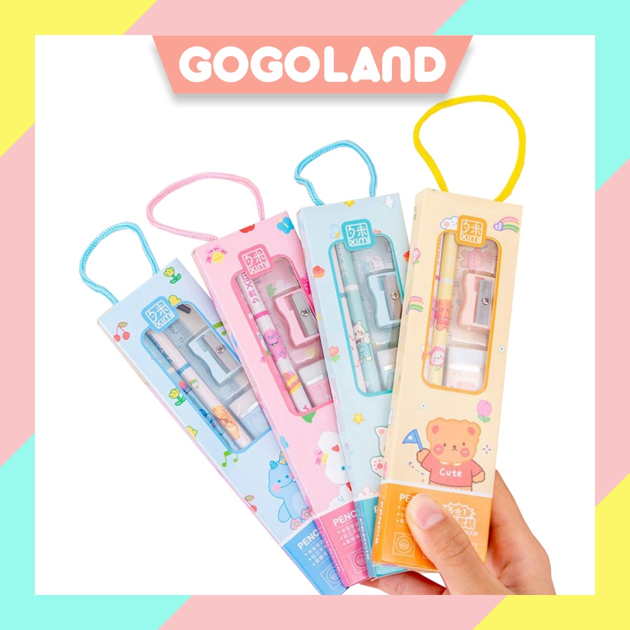 

⭐Gogoland⭐ pensil set/SET ALAT TULIS SEKOLAH 5 in 1 KARAKTER LUCU S084