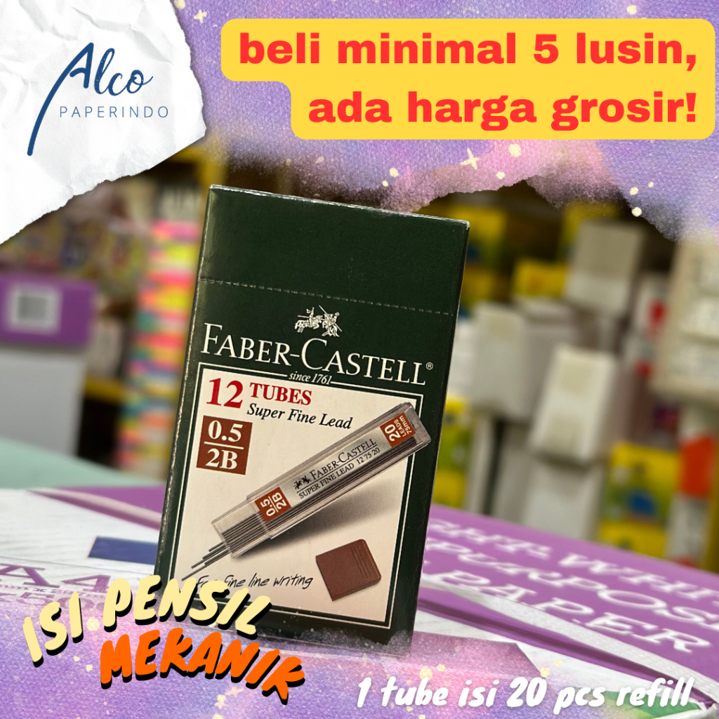 

Refill pensil mekanik 2B merk Faber Castell