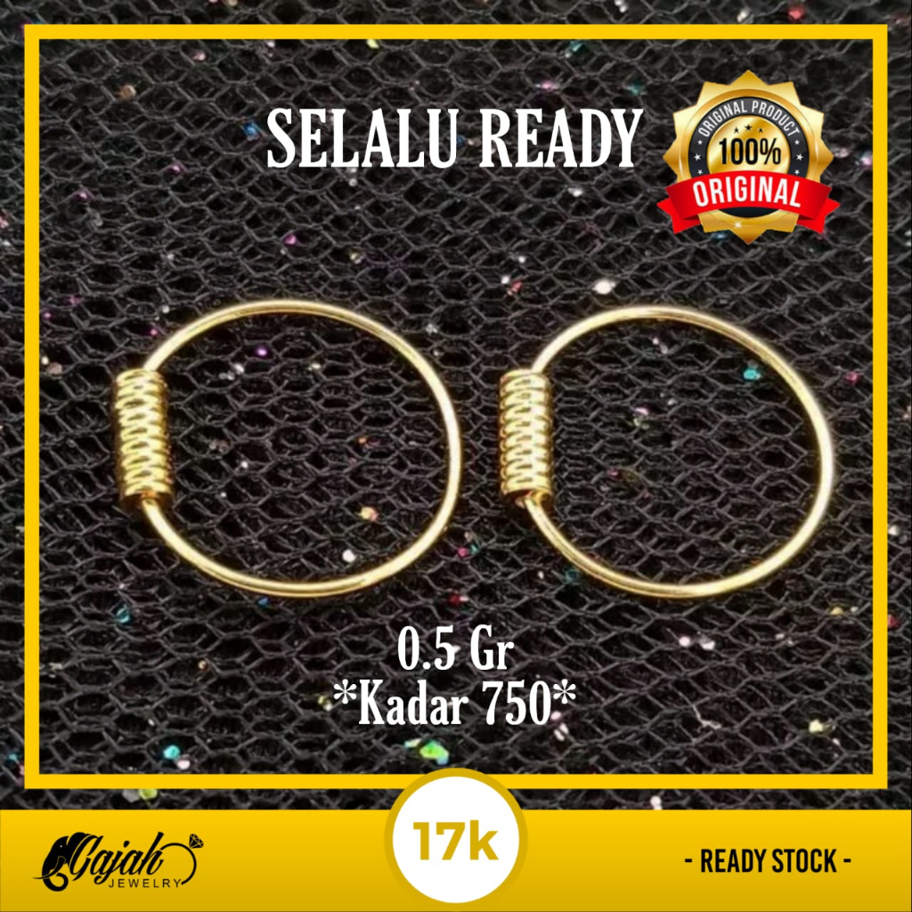 Anting HITS Anting Emas 17 K - Toko Emas Gajah Online - 0.5gr - 2887
