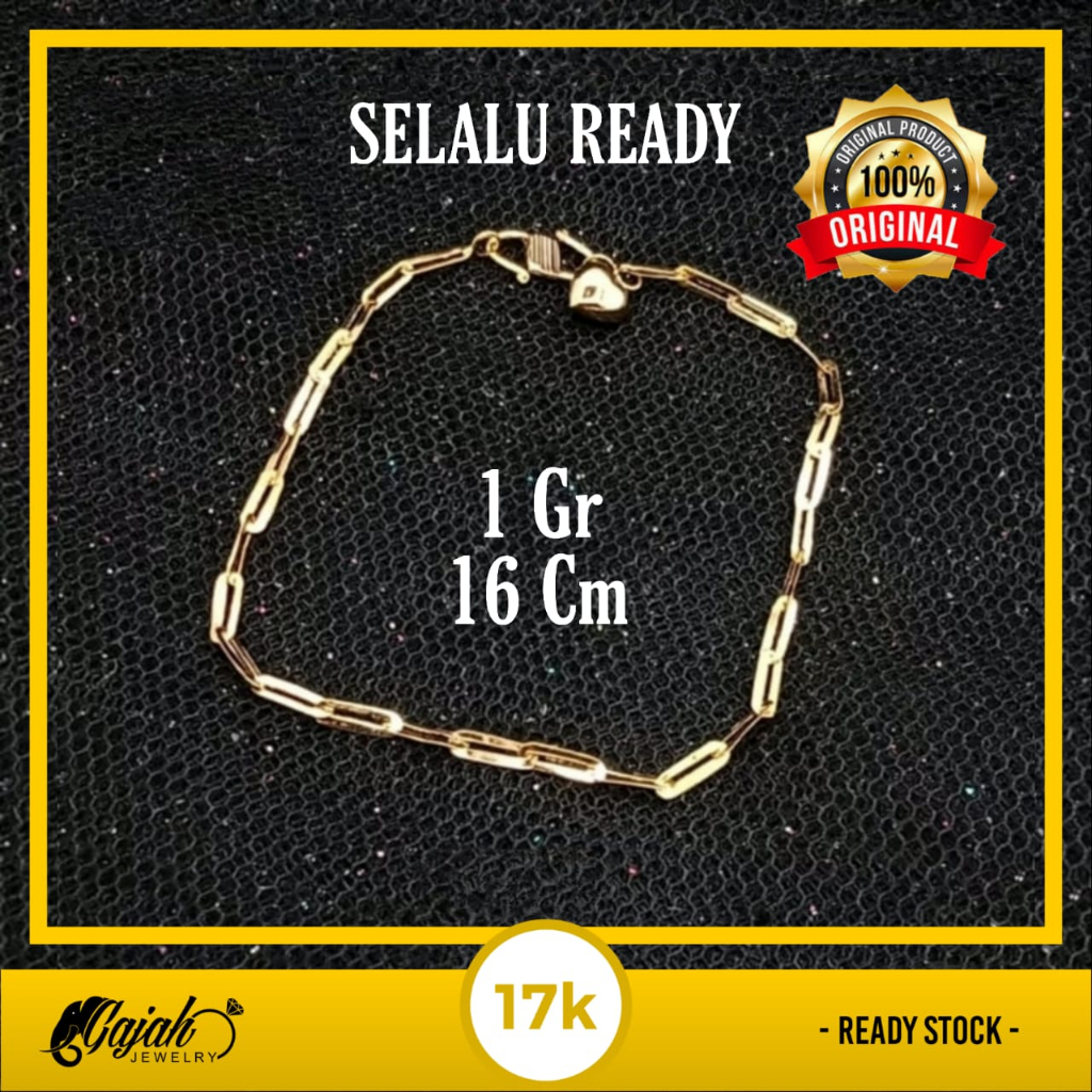 Gelang Emas 17K - Toko Emas Gajah - 1 Gram 3834