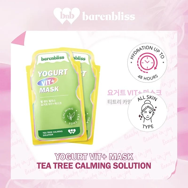 BNB Barenbliss Yogurt Vit+ Mask Tea Tree Oil - Korean face mask - face mask - masker muka - perawata