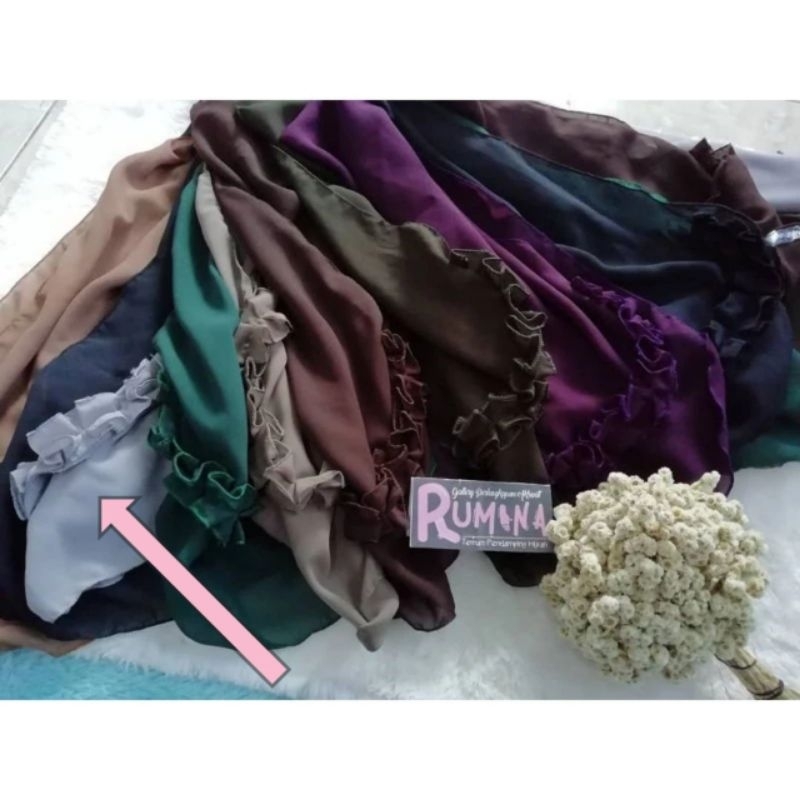 Preloved Cadar Tali Karet Sifon Arab Hijau Botol